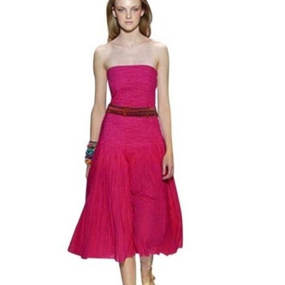 Vintage DVF, Size 4, Fuschia Strapless Dress - Picture 1 of 6